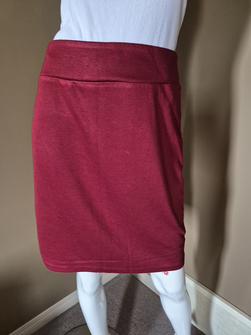 Jessica Burgundy Pencil Skirt